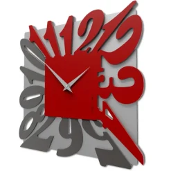 Orologi Da Parete Moderni-Selezionato da Mazzolaluce Orologio da parete design rosso moderno quadrato