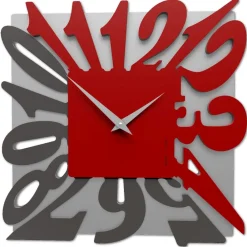 Orologi Da Parete Moderni-Selezionato da Mazzolaluce Orologio da parete design rosso moderno quadrato