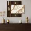 Orologi Da Parete Moderni-Selezionato da Mazzolaluce Orologio da parete design 60x60 legno effetto marmo