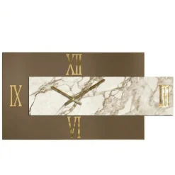 Orologi Da Parete Moderni-Selezionato da Mazzolaluce Orologio da parete design 70x35 per salone specchio fume resina marmo