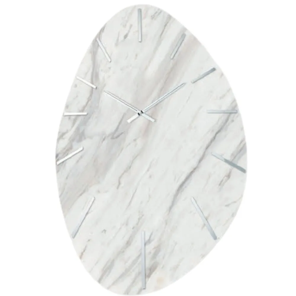 Orologi Da Parete Moderni-Selezionato da Mazzolaluce Orologio da parete design 72x110 resina effetto marmo bianco grigio