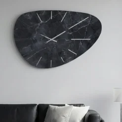 Orologi Da Parete Moderni-Selezionato da Mazzolaluce Orologio da parete effetto marmo nero 110x71 per salone