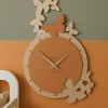 Orologi Da Parete Moderni-Selezionato da Mazzolaluce Orologio da parete farfalle legno colore abbronzato