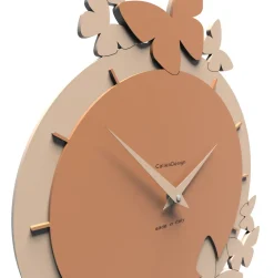Orologi Da Parete Moderni-Selezionato da Mazzolaluce Orologio da parete farfalle legno colore abbronzato