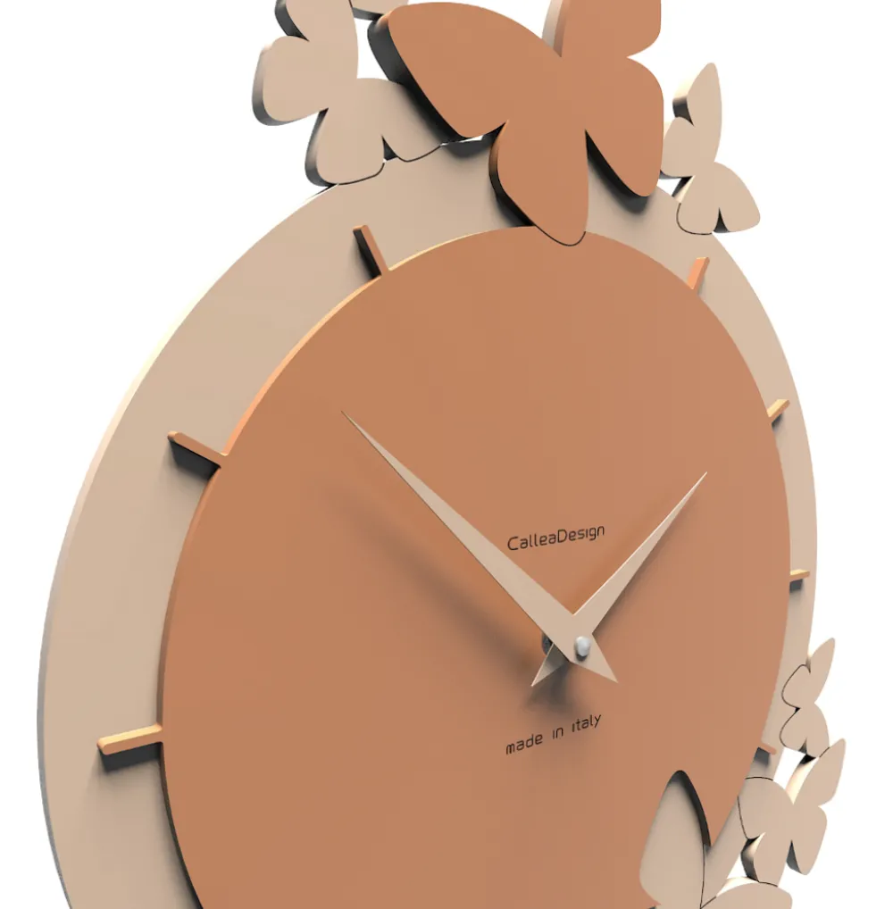 Orologi Da Parete Moderni-Selezionato da Mazzolaluce Orologio da parete farfalle legno colore abbronzato