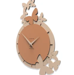 Orologi Da Parete Moderni-Selezionato da Mazzolaluce Orologio da parete farfalle legno colore abbronzato