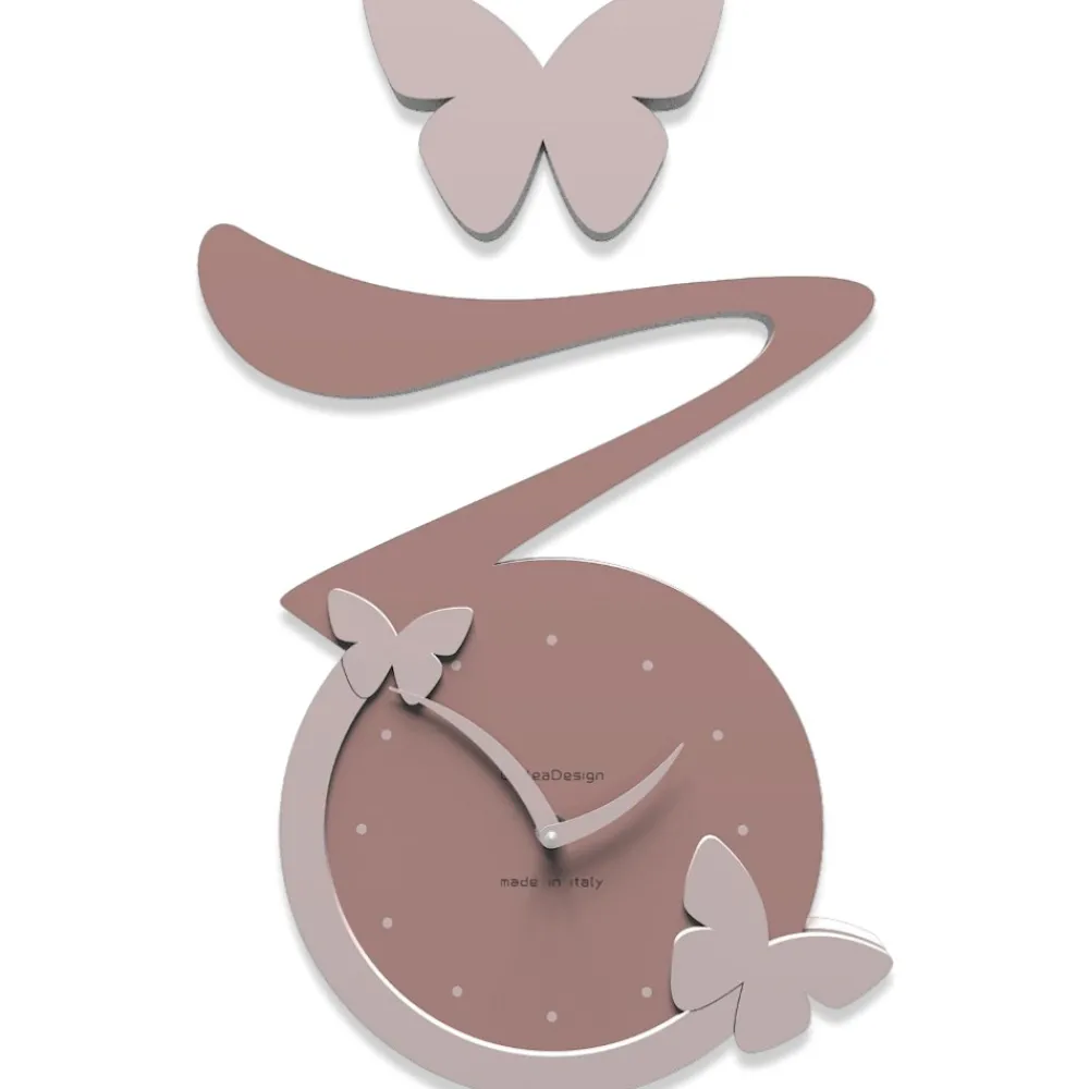 Orologi Da Parete Moderni-Selezionato da Mazzolaluce Orologio da parete farfalle legno rosa nuvola