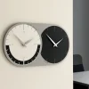 Orologi Da Parete Moderni-Selezionato da Mazzolaluce Orologio da parete fusi orari 2 nero bianco grigio in legno
