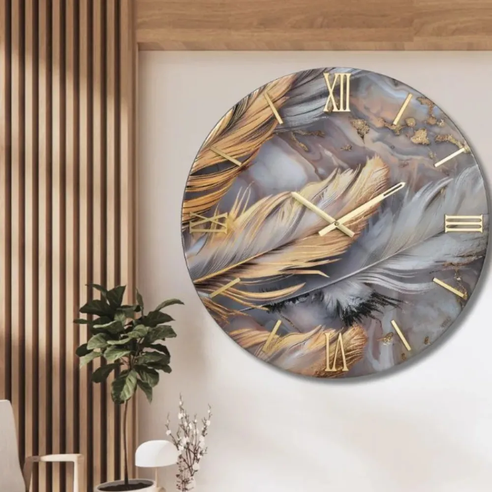 Orologi Da Parete Moderni-Selezionato da Mazzolaluce Orologio da parete grande 80cm rotondo resina decorata per soggiorno