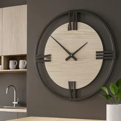 Orologi Da Parete Moderni-Selezionato da Mazzolaluce Orologio da parete grande 60cm rovere breeze rotondo design moderno