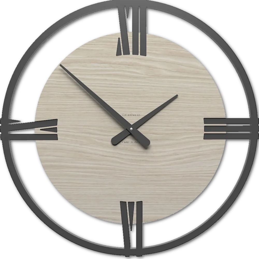 Orologi Da Parete Moderni-Selezionato da Mazzolaluce Orologio da parete grande 60cm rovere breeze rotondo design moderno