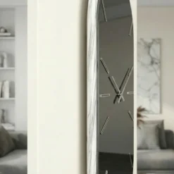 Orologi Da Parete Moderni-Selezionato da Mazzolaluce Orologio da parete grande 48x95 ovale specchio resina effetto marmo