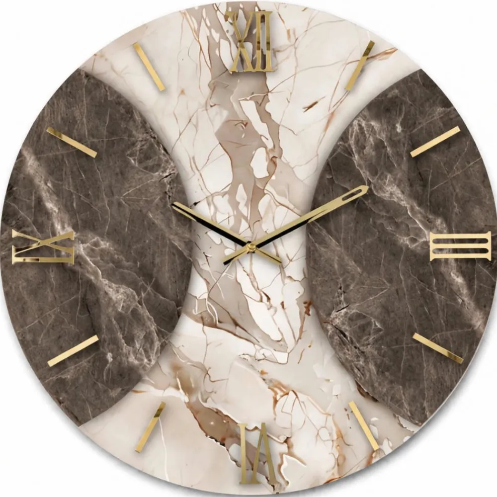 Orologi Da Parete Moderni-Selezionato da Mazzolaluce Orologio da parete in resina rotondo effetto marmo 40cm