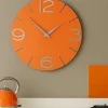 Orologi Da Parete Moderni-Selezionato da Mazzolaluce Orologio da parete legno arancione design moderno