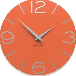 Orologi Da Parete Moderni-Selezionato da Mazzolaluce Orologio da parete legno arancione design moderno