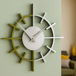 Orologi Da Parete Moderni-Selezionato da Mazzolaluce Orologio da parete legno colore verde oliva