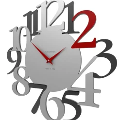 Orologi Da Parete Moderni-Selezionato da Mazzolaluce Orologio da parete legno rosso rubino grigio design moderno