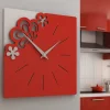 Orologi Da Parete Moderni-Selezionato da Mazzolaluce Orologio da parete legno rosso rubino grigio