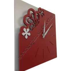 Orologi Da Parete Moderni-Selezionato da Mazzolaluce Orologio da parete legno rosso rubino grigio