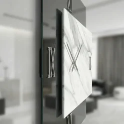 Orologi Da Parete Moderni-Selezionato da Mazzolaluce Orologio da parete lux specchio resina 73x60 design squadrato
