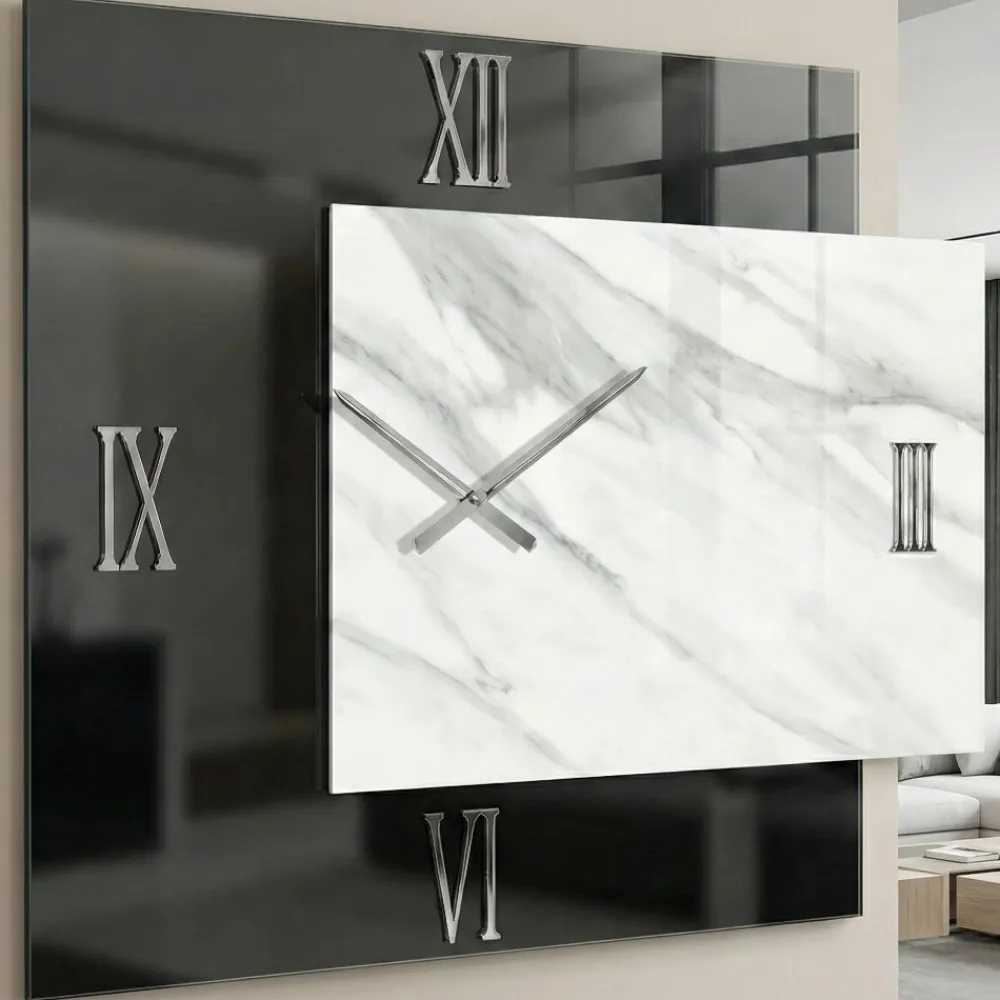 Orologi Da Parete Moderni-Selezionato da Mazzolaluce Orologio da parete lux specchio resina 73x60 design squadrato