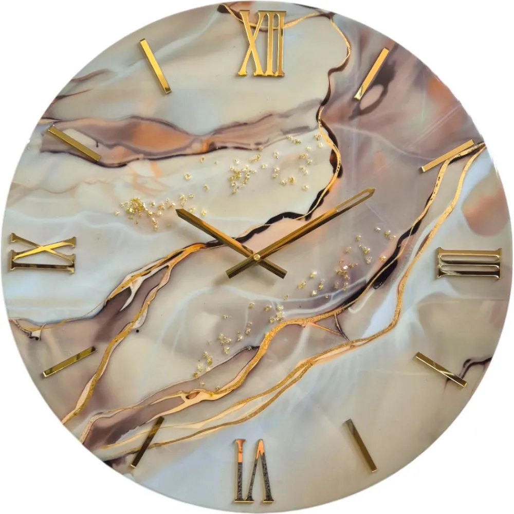 Orologi Da Parete Moderni-Selezionato da Mazzolaluce Orologio da parete luxy 60cm moderno rotondo effetto marmorizzato