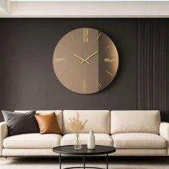 Orologi Da Parete Moderni-Selezionato da Mazzolaluce Orologio da parete mantra 60cm in vetro bronzo moderno