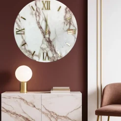 Orologi Da Parete Moderni-Selezionato da Mazzolaluce Orologio da parete marmy 40cm tondo in resina dettagli oro