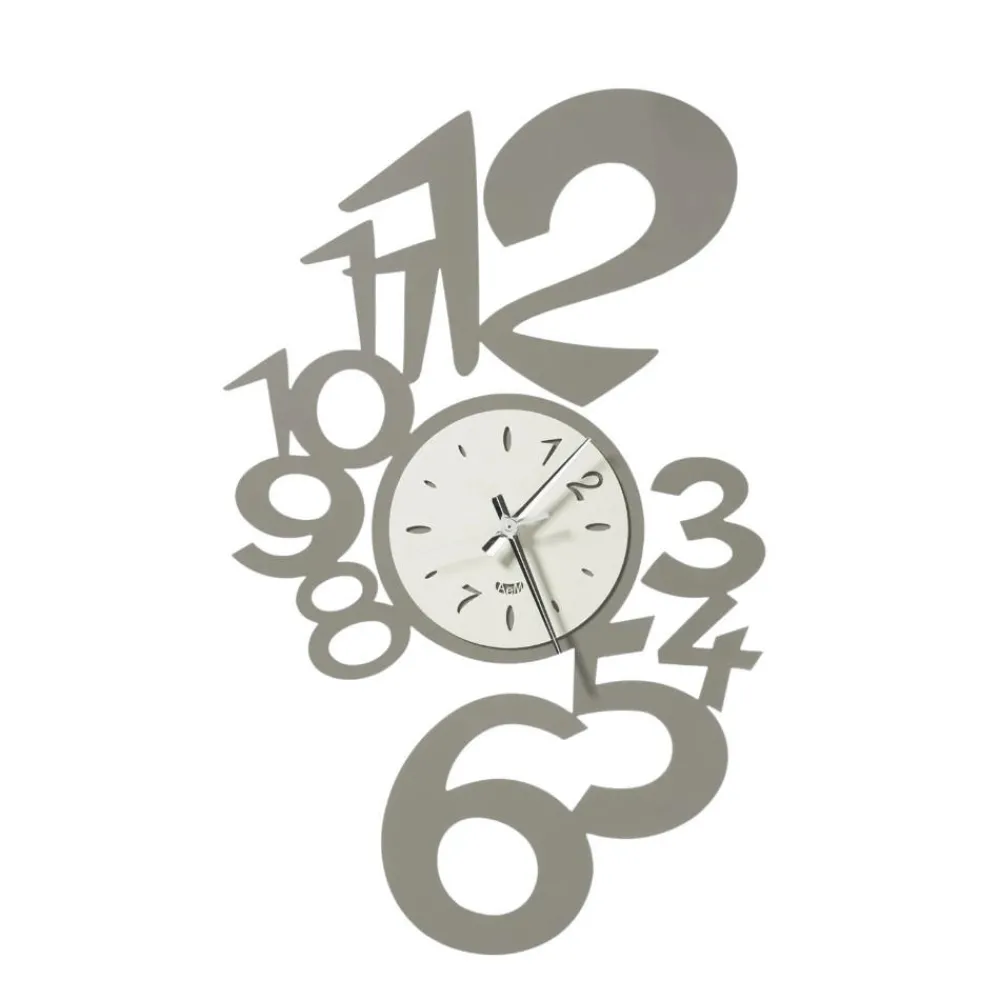 Orologi Da Parete Moderni-Selezionato da Mazzolaluce Orologio da parete metallo fango e avorio design numeri moderni