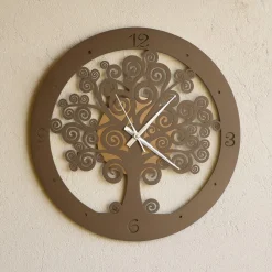 Orologi Da Parete Moderni-Selezionato da Mazzolaluce Orologio da parete moderno albero della vita oro bronzo
