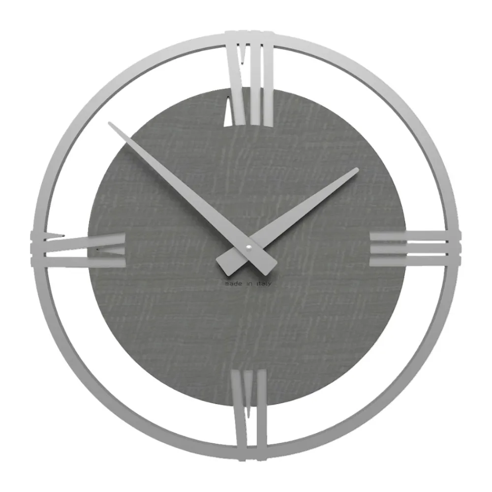 Orologi Da Parete Moderni-Selezionato da Mazzolaluce Orologio da parete moderno 30cm radica grigia