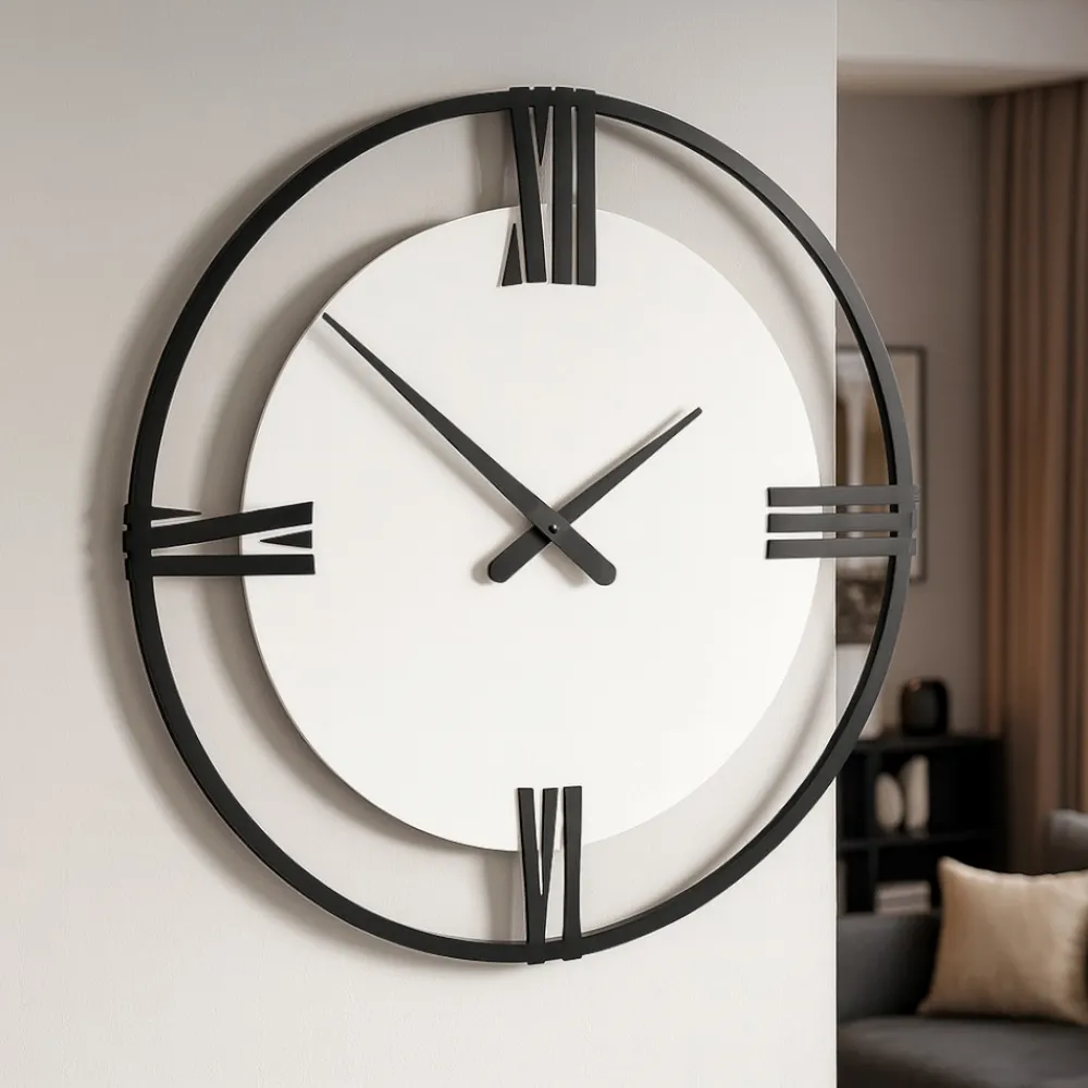 Orologi Da Parete Moderni-Selezionato da Mazzolaluce Orologio da parete moderno 30cm bianco rotondo