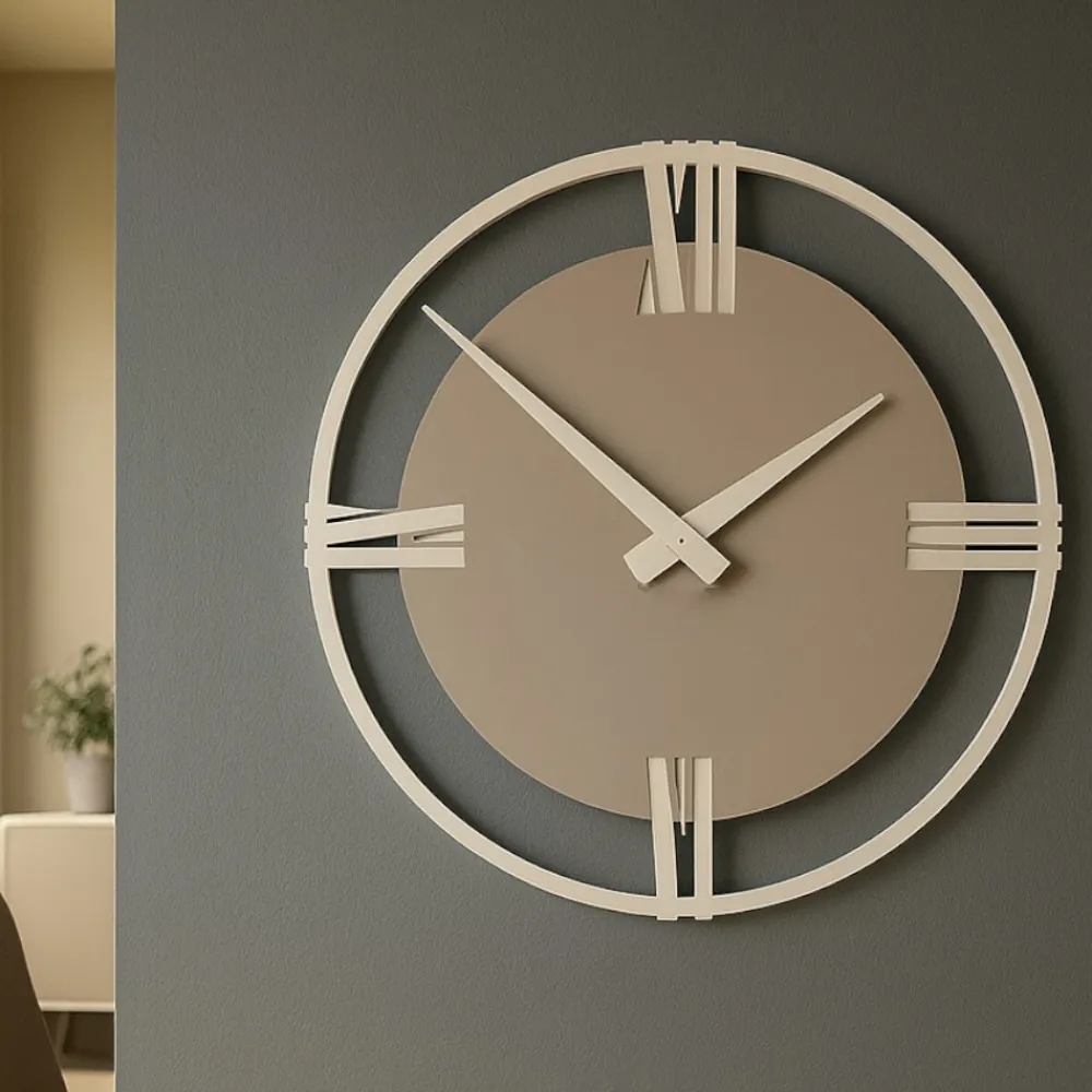 Orologi Da Parete Moderni-Selezionato da Mazzolaluce Orologio da parete moderno 30cm caffelatte design rotondo
