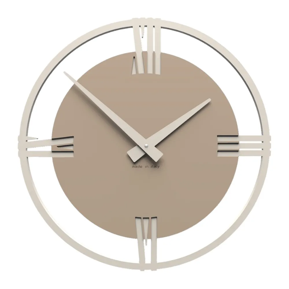 Orologi Da Parete Moderni-Selezionato da Mazzolaluce Orologio da parete moderno 30cm caffelatte design rotondo