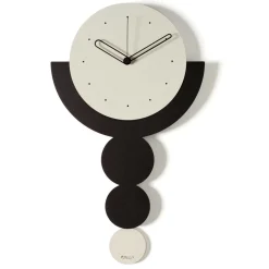 Orologi Da Parete Moderni-Selezionato da Mazzolaluce Orologio da parete moderno con pendolo avorio e nero