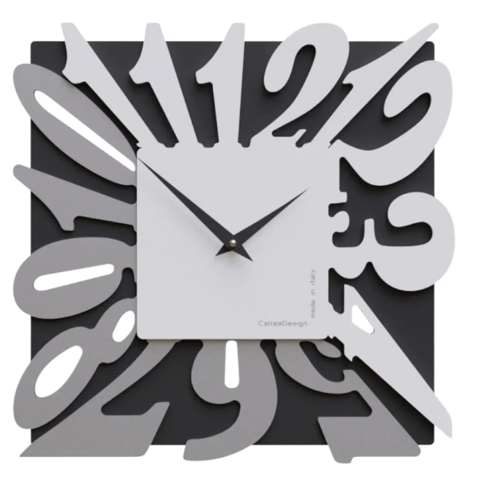 Orologi Da Parete Moderni-Selezionato da Mazzolaluce Orologio da parete moderno design quadrato bianco nero