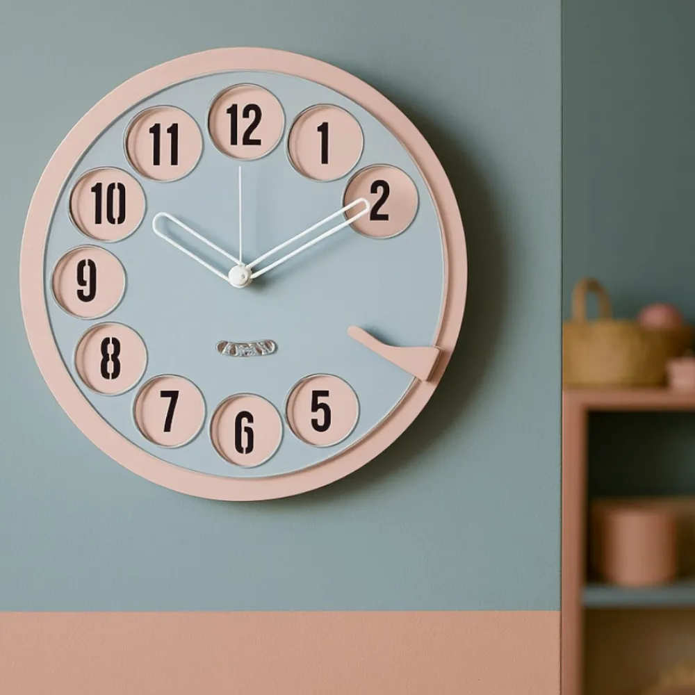 Orologi Da Parete Moderni-Selezionato da Mazzolaluce Orologio da parete moderno design telefono gelso e cenere