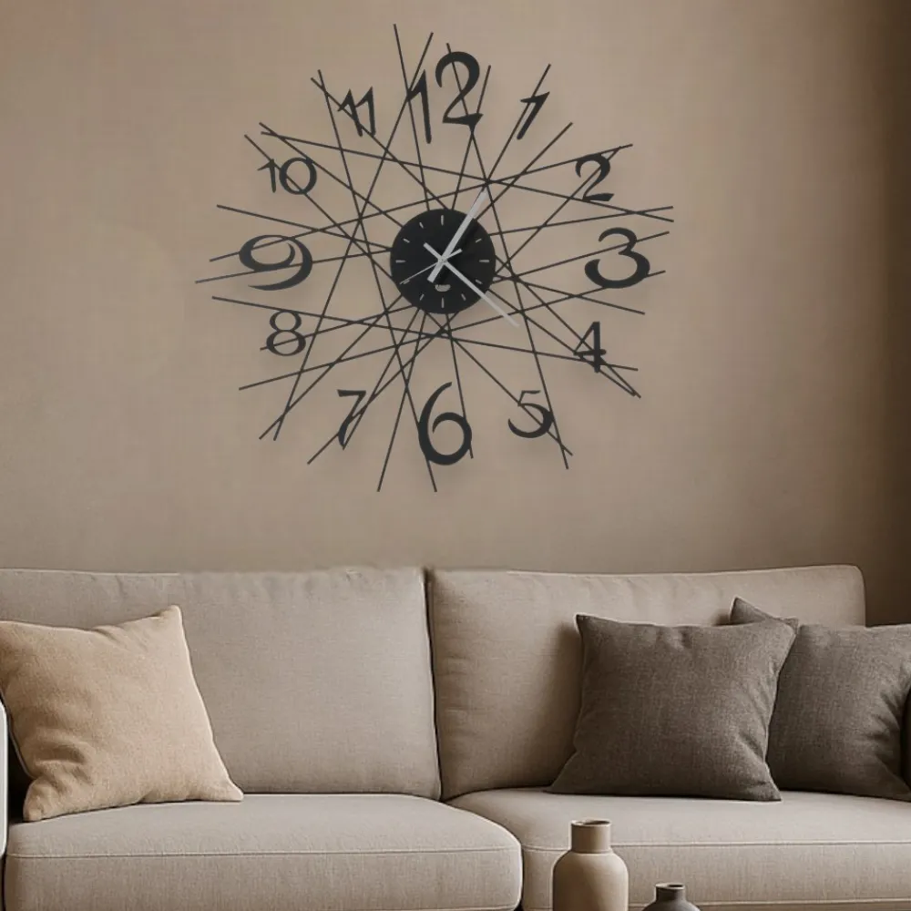 Orologi Da Parete Moderni-Selezionato da Mazzolaluce Orologio da parete moderno design fili nero