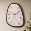 Orologi Da Parete Moderni-Selezionato da Mazzolaluce Orologio da parete moderno effetto marmo chiaro e foglia oro