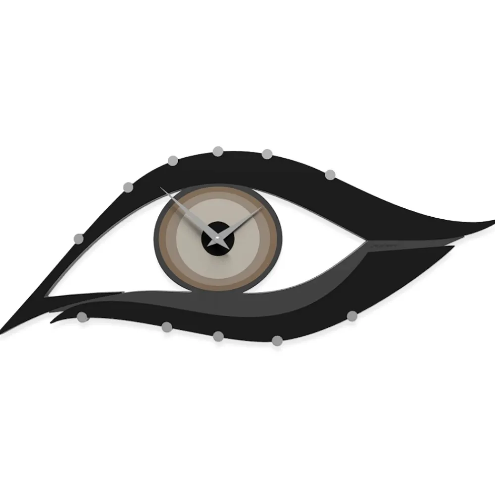 Orologi Da Parete Moderni-Selezionato da Mazzolaluce Orologio da parete moderno eye legno tortora