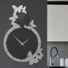 Orologi Da Parete Moderni-Selezionato da Mazzolaluce Orologio da parete moderno farfalle legno nero-grigio