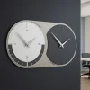 Orologi Da Parete Moderni-Selezionato da Mazzolaluce Orologio da parete moderno fusi orari 2 grigio quarzo bianco