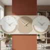 Orologi Da Parete Moderni-Selezionato da Mazzolaluce Orologio da parete moderno 3 fusi orari caffelatte bianco