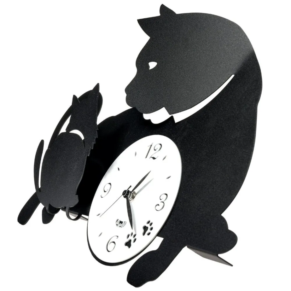 Orologi Da Parete Moderni-Selezionato da Mazzolaluce Orologio da parete moderno gatti neri