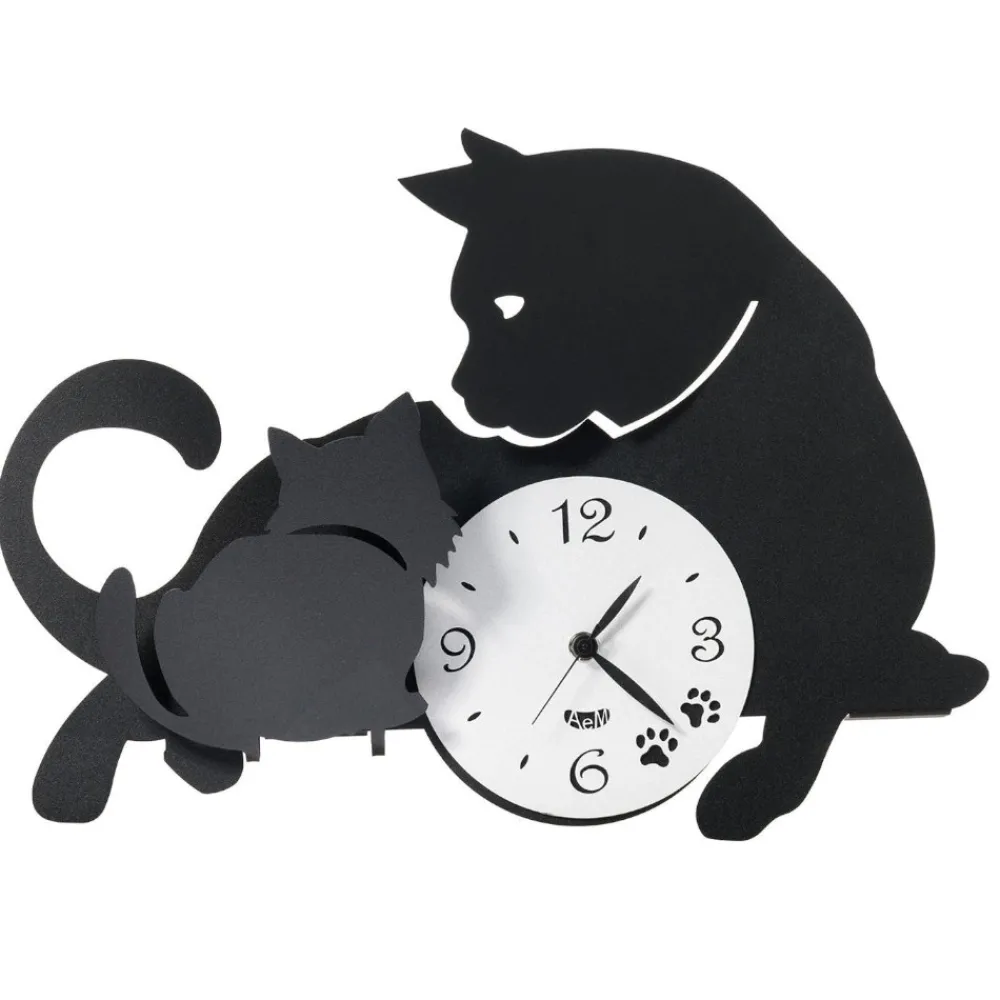 Orologi Da Parete Moderni-Selezionato da Mazzolaluce Orologio da parete moderno gatti neri