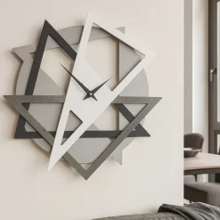 Orologi Da Parete Moderni-Selezionato da Mazzolaluce Orologio da parete moderno geometrico design bianco