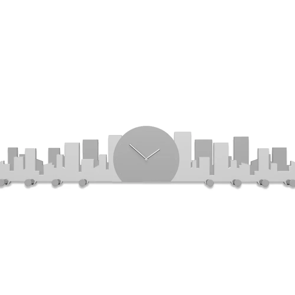 Orologi Da Parete Moderni-Selezionato da Mazzolaluce Orologio da parete moderno in legno bianco grigio