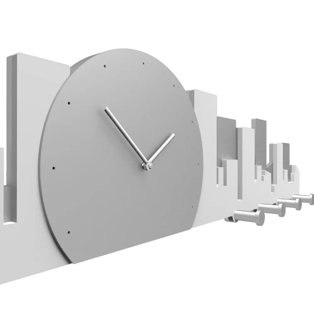 Orologi Da Parete Moderni-Selezionato da Mazzolaluce Orologio da parete moderno in legno bianco grigio