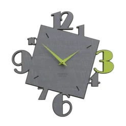 Orologi Da Parete Moderni-Selezionato da Mazzolaluce Orologio da parete moderno in legno verde e grigio