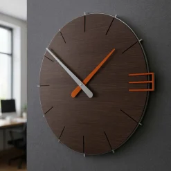 Orologi Da Parete Moderni-Selezionato da Mazzolaluce Orologio da parete moderno legno rovere wenge per ufficio